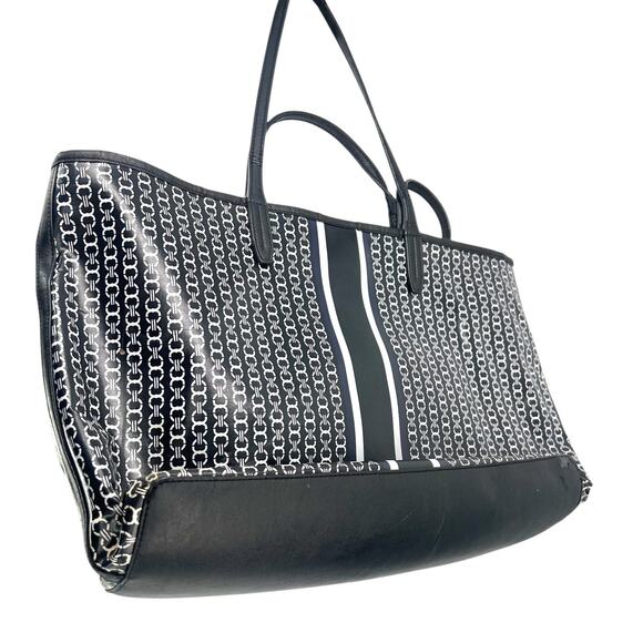 TORY BURCH Gemini Link Tote Black Shopper Large Bag Purse Luxury Designer - Picture 8 of 9